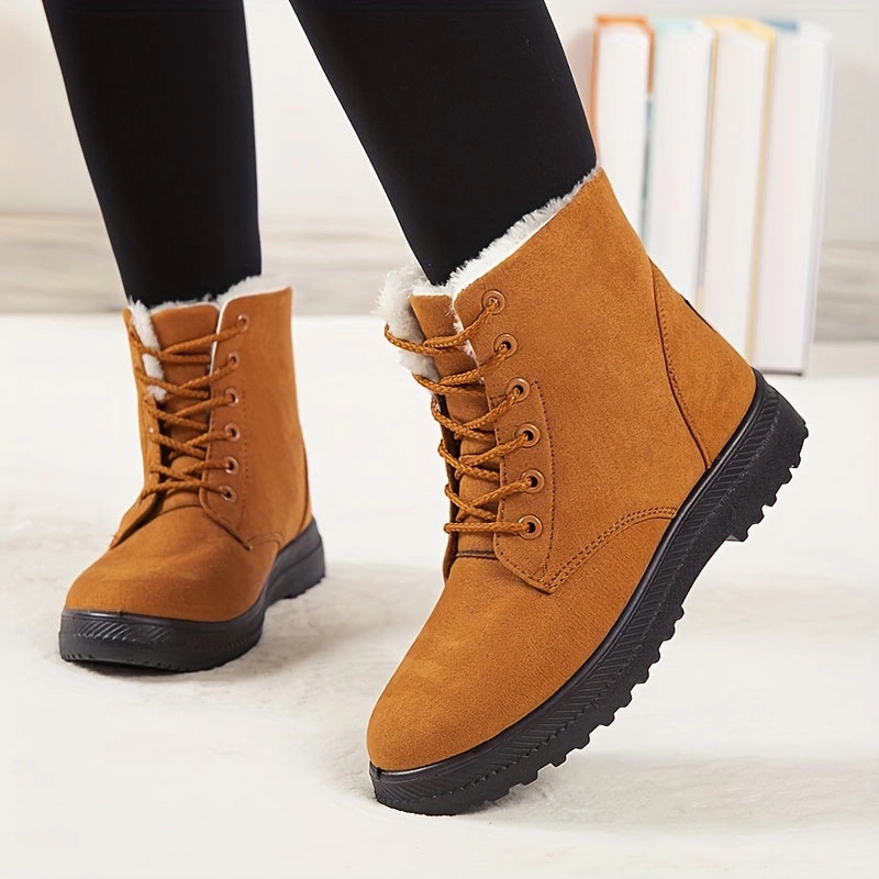 Winterschuhe Damen | Schnrung Flache Sohle Stiefel