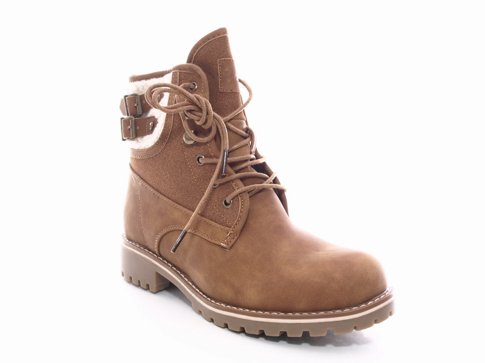 Ankle Boots 2021 Trends Damen Stiefeletten Schnrr Boots Outdoor Winterboots warm gefttert Camel # 446