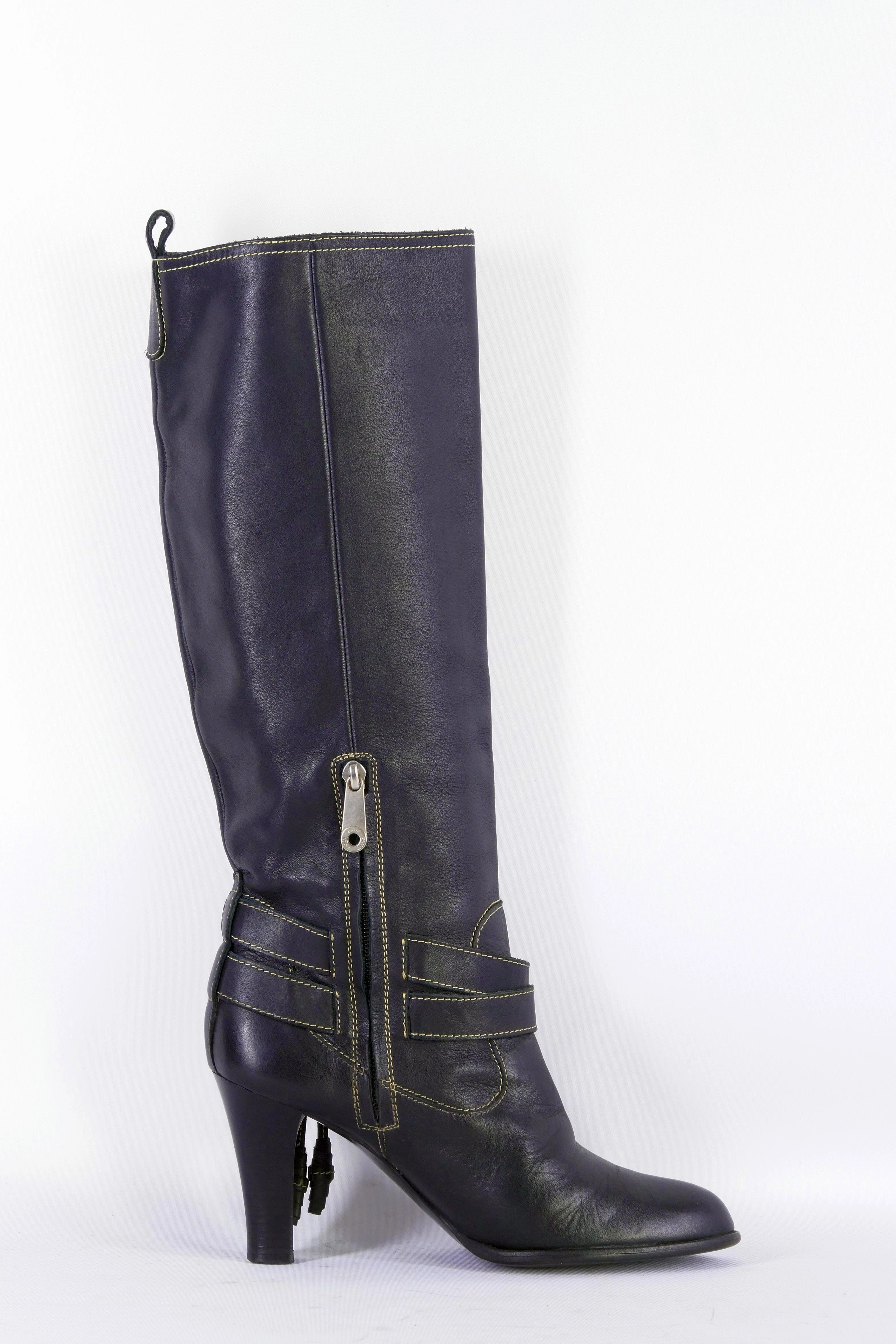 Stiefel Leder schwarz 90er Jahre Stiefel