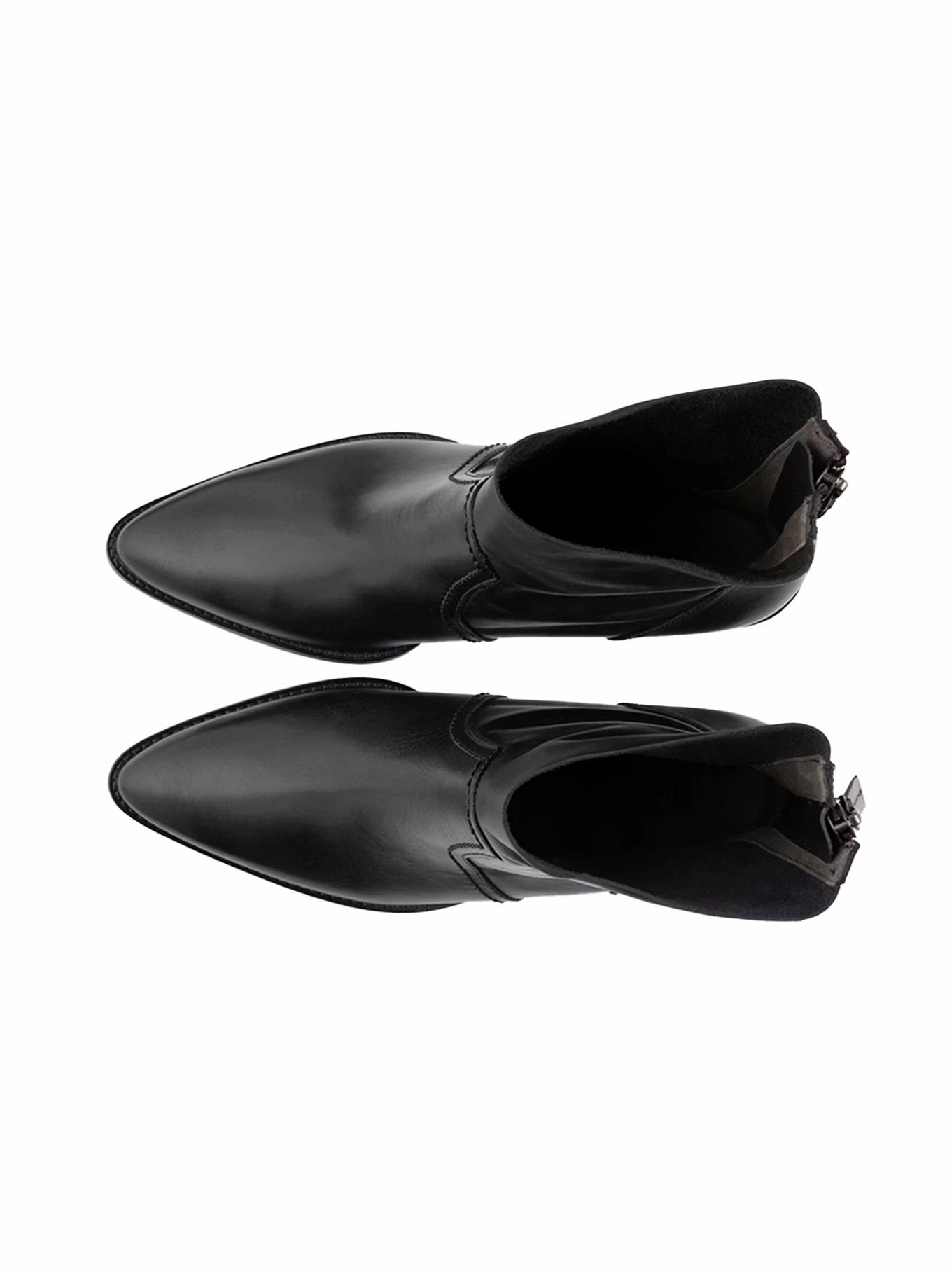 Stiefelette classic calf mit Reiverschluss schwarz Ankle Boots Kreppsohle