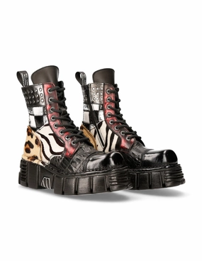 Inch2 Stiefel New Rock Schuhe Shoes Boots Stiefel M-MILI245-S1 Patchwork