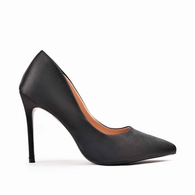 Classic Black Satin High Heel Pumps | 471M-C High Heels Grün