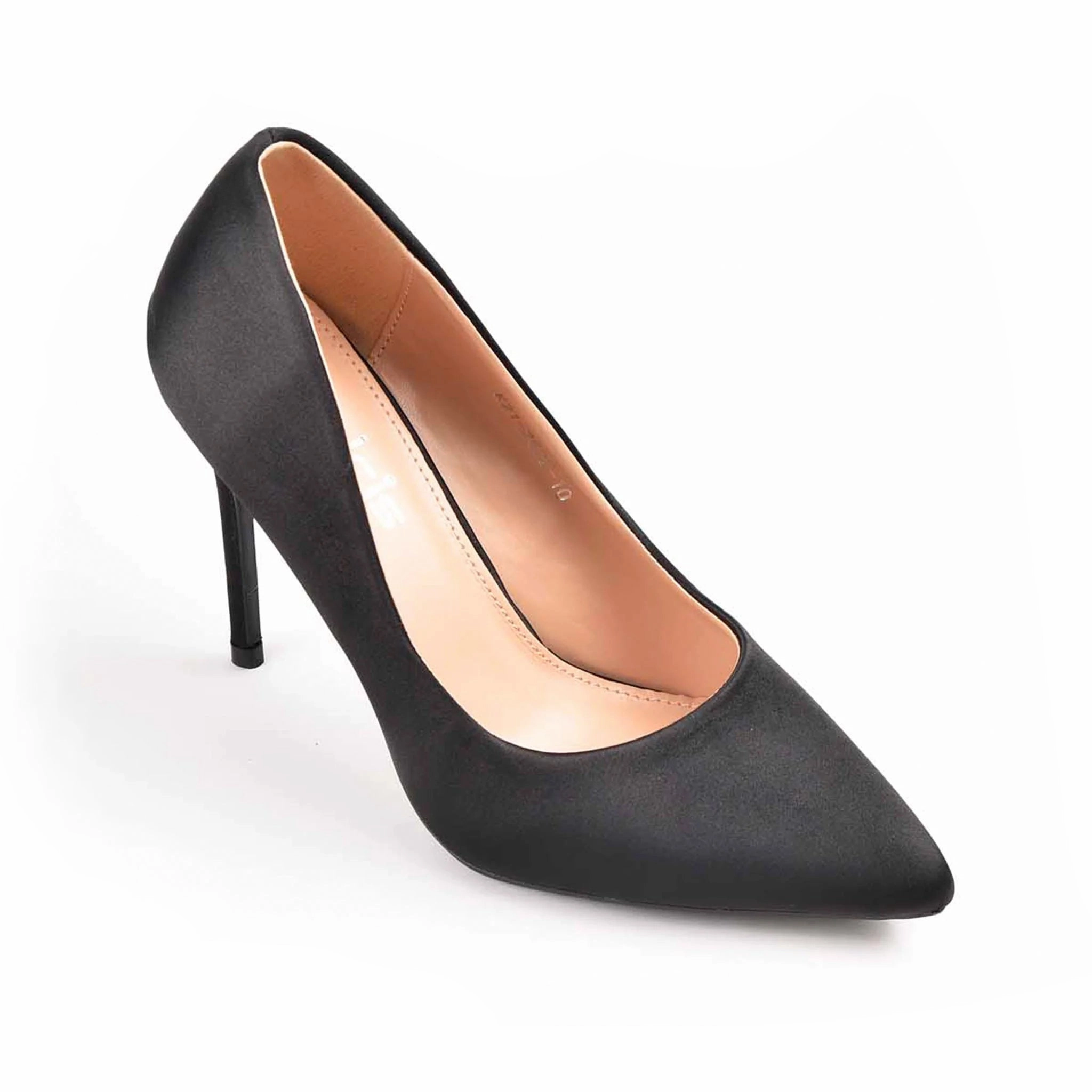 Classic Black Satin High Heel Pumps | 471M-C High Heels 17 Cm Absatz
