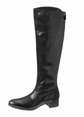 Creeper Stiefel COMMA, Damenschuhe Schuhe Stiefel Boots Leder Jette High Boots Schwarz