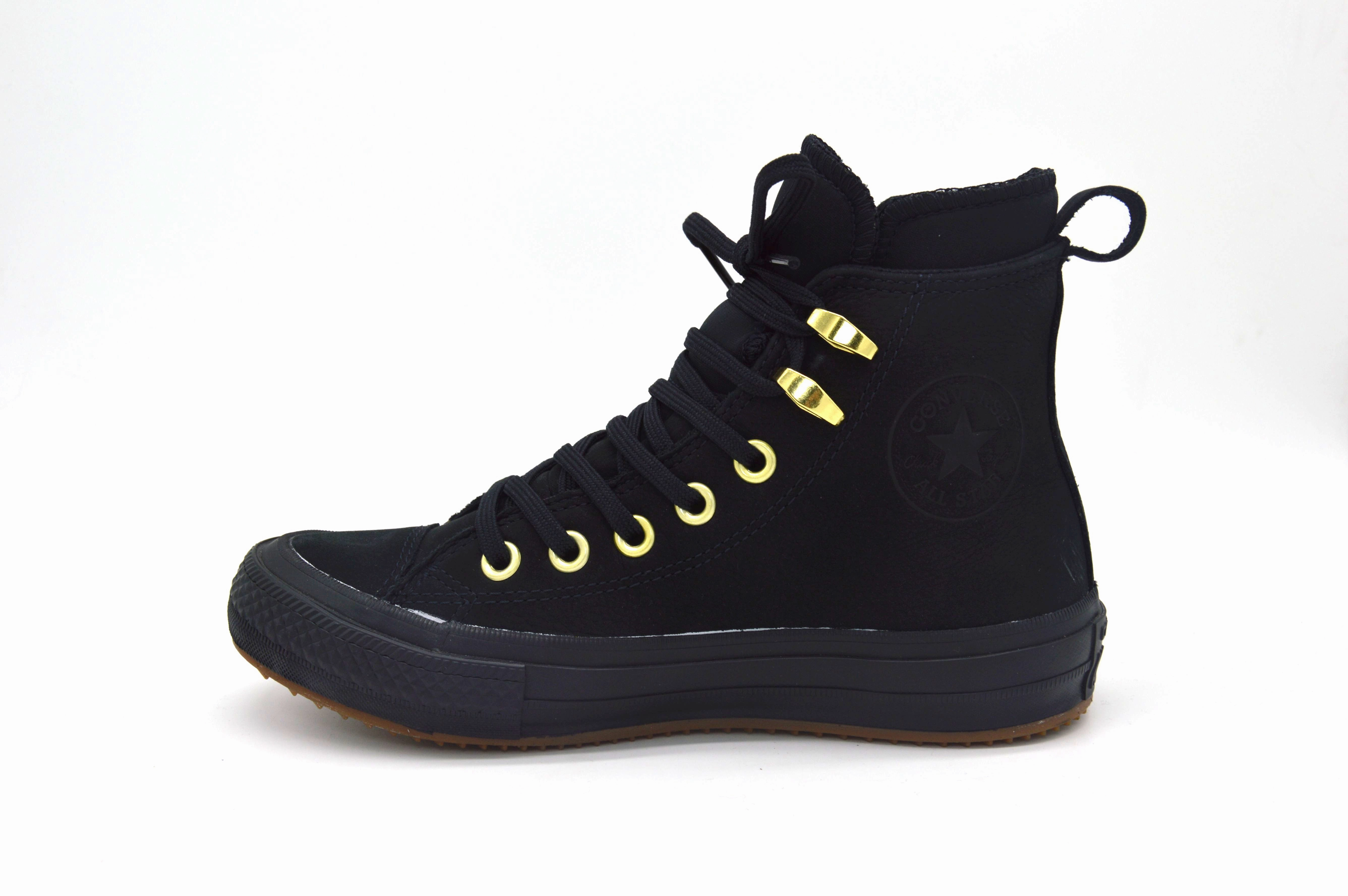 Plateau Sneaker Leder Converse All Star HI Sneaker Chucks Schwarz Wildleder