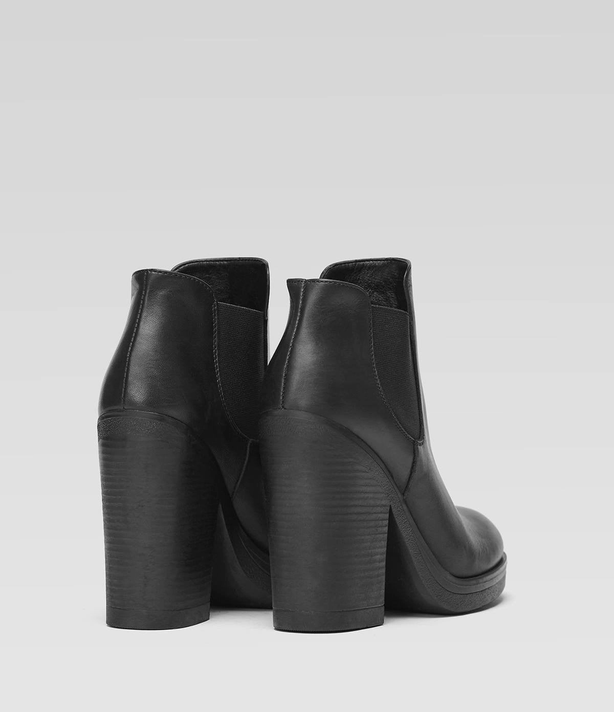 Cream Ankle Boots Leather Chelseaboot Luna schwarz