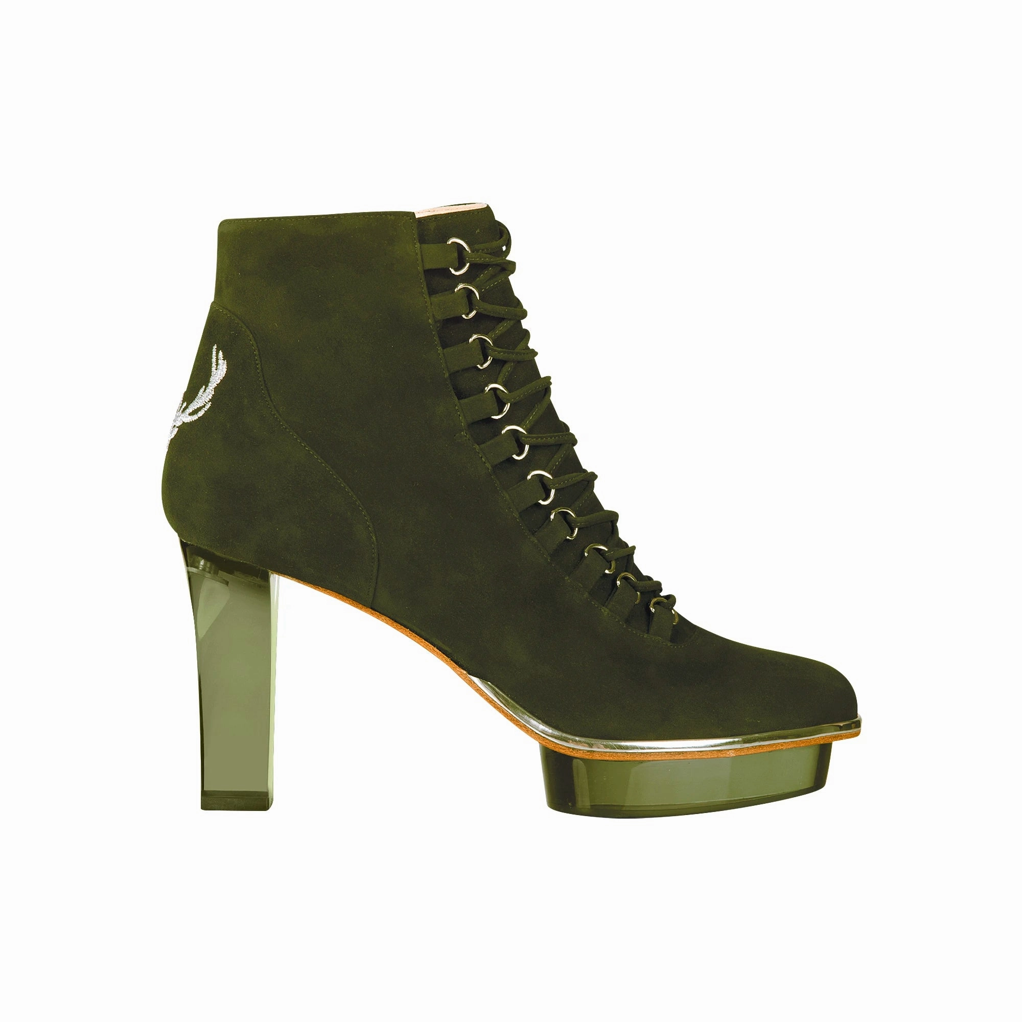 SAPHIRIS Closetoes Stiefeletten Dirndlschuhe grn 2 Inch Ankle Boots