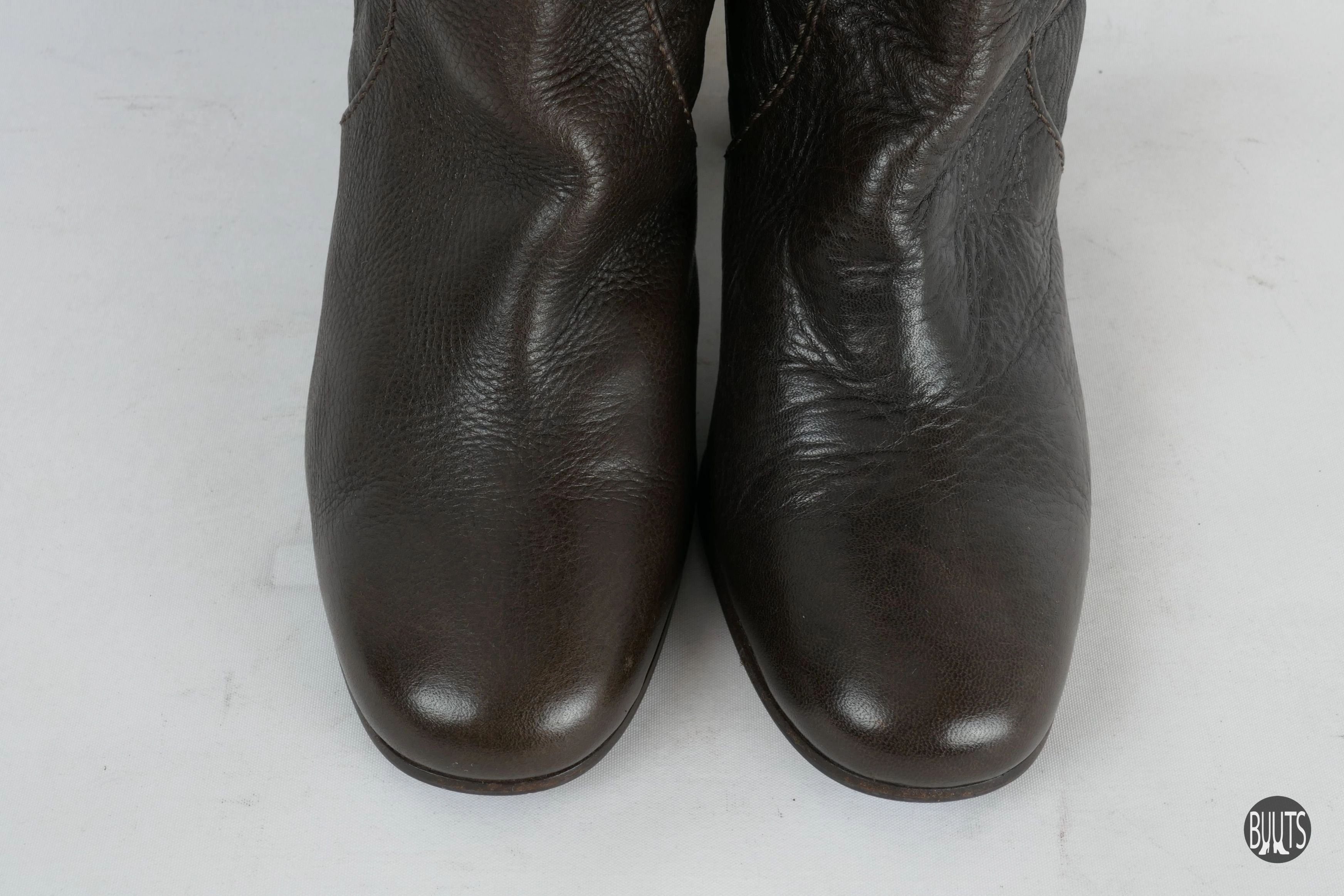 Stiefel Leder dunkelbraun Stiefel Mit Neoprenschaft