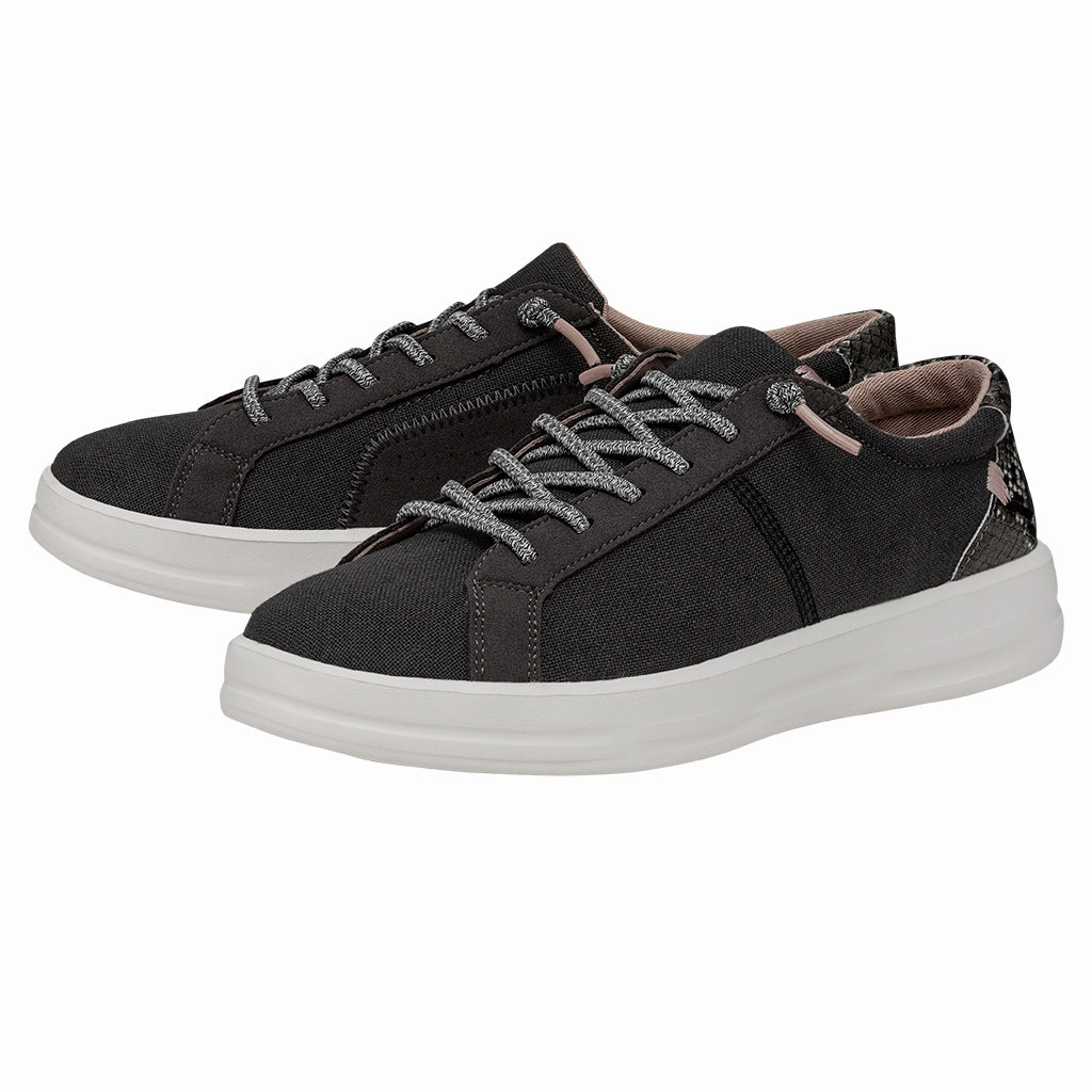 Karina Damen - Jet Black Weiß Grüne Sneaker