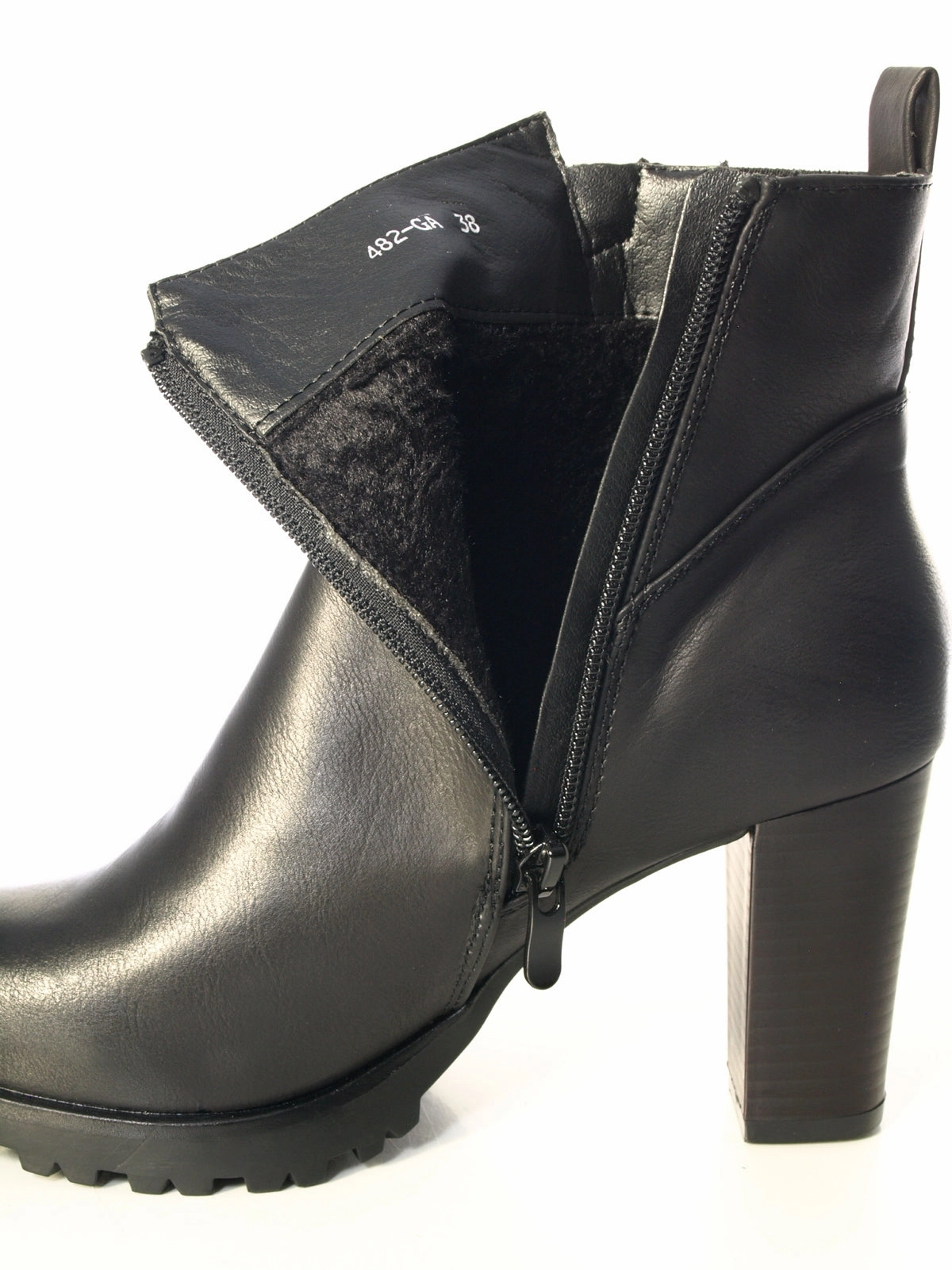 Damen Ankle Boots Stiefelette warm gefttert Black # 482 Laufschuhe Kaufen Online