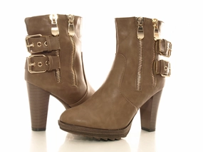 Sicherheitsschuhe Im Sicherheit Damen Ankle Boots Stiefeletten Outdoor Winterboots warm gefttert Khaki #  612