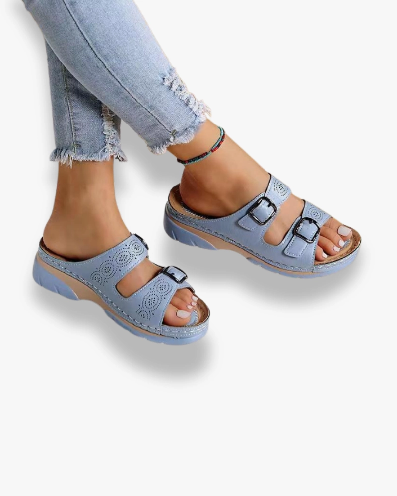 Damen Bequeme Sandalen | Trendige Sommerschuhe Halb Offene Sandalen