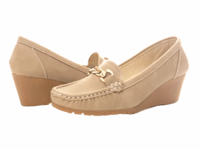 Sicherheitsschuhe Arbeitsschuhe Rio Low S3 Src B-ware Neu Damen Keilabsatz Mokassin Keil Pumps Halbschuhe Khaki # 555-41