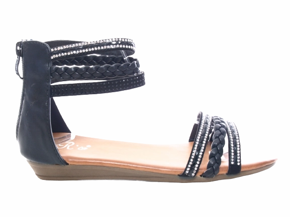 Sandalen Rieker Schuhe Damen Keilabsatz Sandalen Sommerschuhe Sandaletten Black # 6721