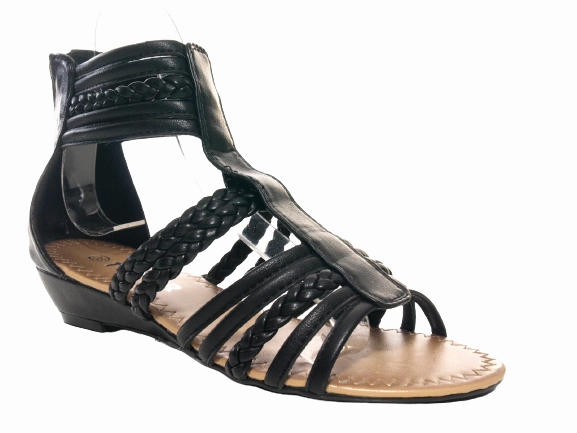 Damen Keilabsatz Sandalen Sommerschuhe Sandaletten Black # 939 Medusa Sandalen