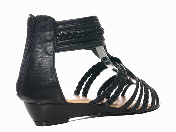 Damen Keilabsatz Sandalen Sommerschuhe Sandaletten Black # 939 Italienische Designer Sandalen