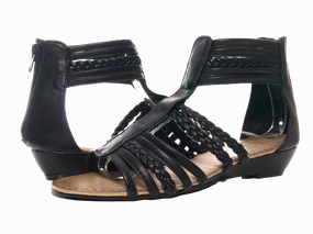 Damen Keilabsatz Sandalen Sommerschuhe Sandaletten Black # 939 Sandalen Großer Zeh
