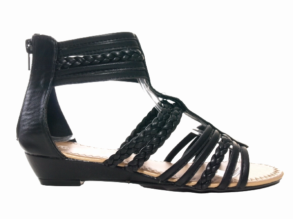 Damen Keilabsatz Sandalen Sommerschuhe Sandaletten Black # 939 Bom Dia Sandalen
