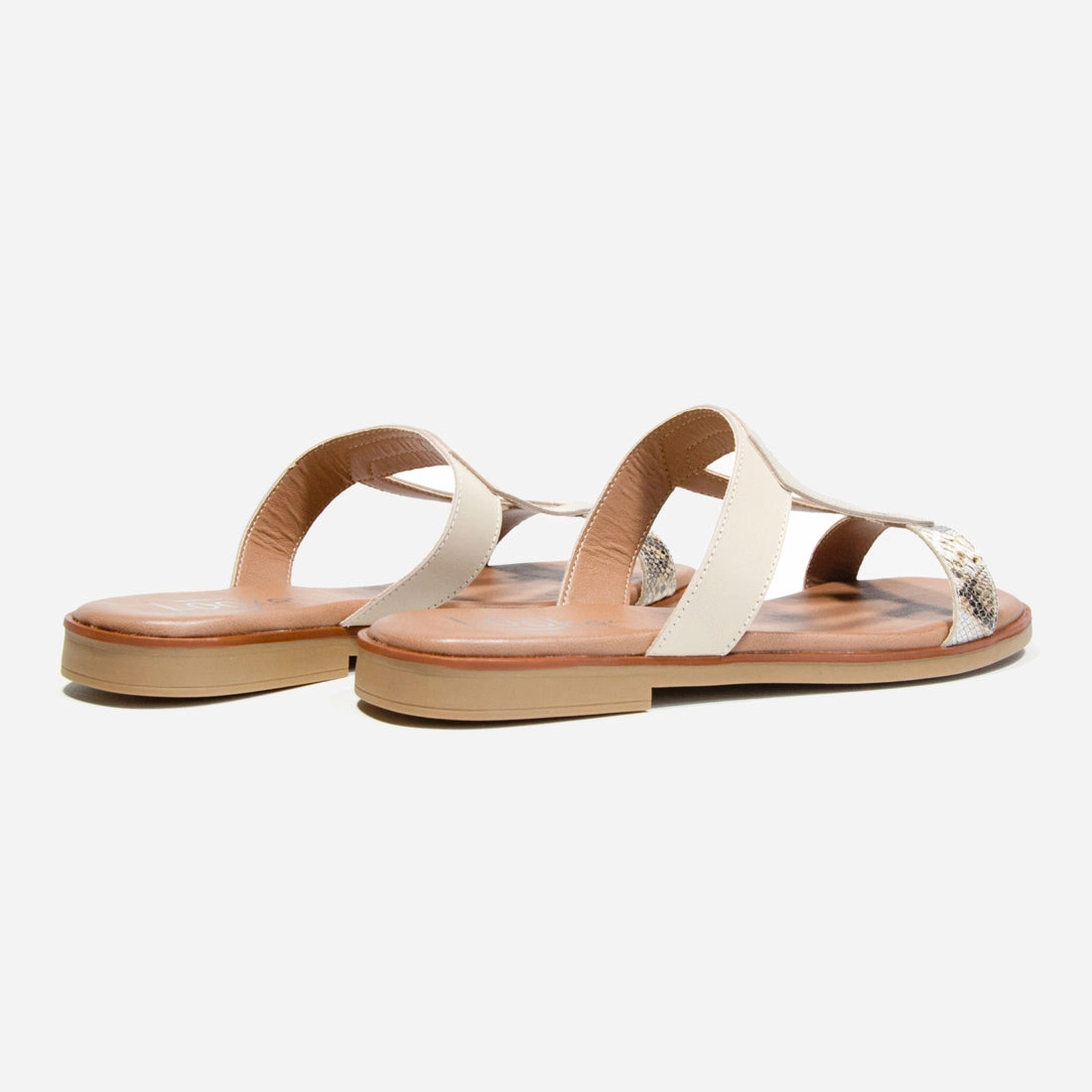 Damen Pantolette Looke IRINA Sandalen Wit