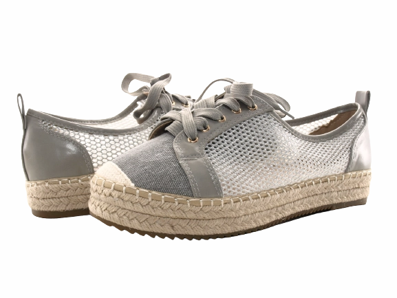 Damen Plateau Slipper Espadrilles Spitzenstoff Slip On # 162 Sicherheitsschuhe Trittsicher