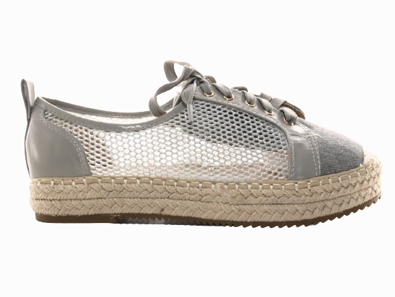 Sicherheitsschuhe Englisch Damen Plateau Slipper Espadrilles Spitzenstoff Slip On # 162