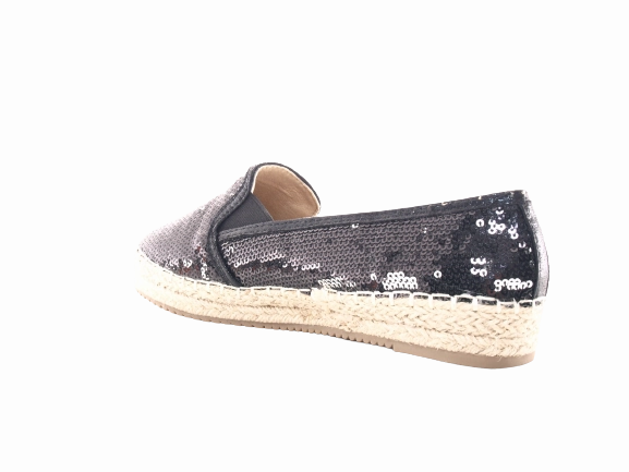 Sicherheitsschuhe Frankfurt Höchst Damen Plateau Slipper Pailetten Espadrilles Spitzenstoff Slip On Black # 163