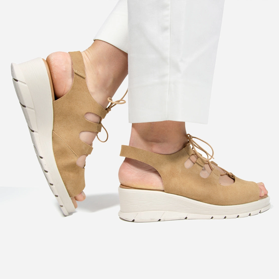 Damen Sandalen Looke ROSAMONDE Handgeflochtene Sandalen