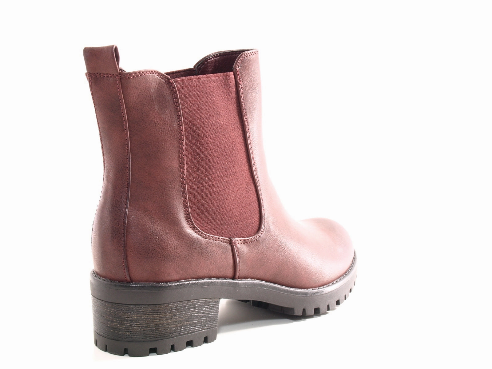 Damen Schlupf Ankle Boots Stiefelette Wine # 945 Sicherheitsschuhe Spreizfuß