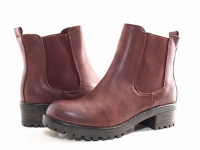 Damen Schlupf Ankle Boots Stiefelette Wine # 945 Vadele Sicherheitsschuhe