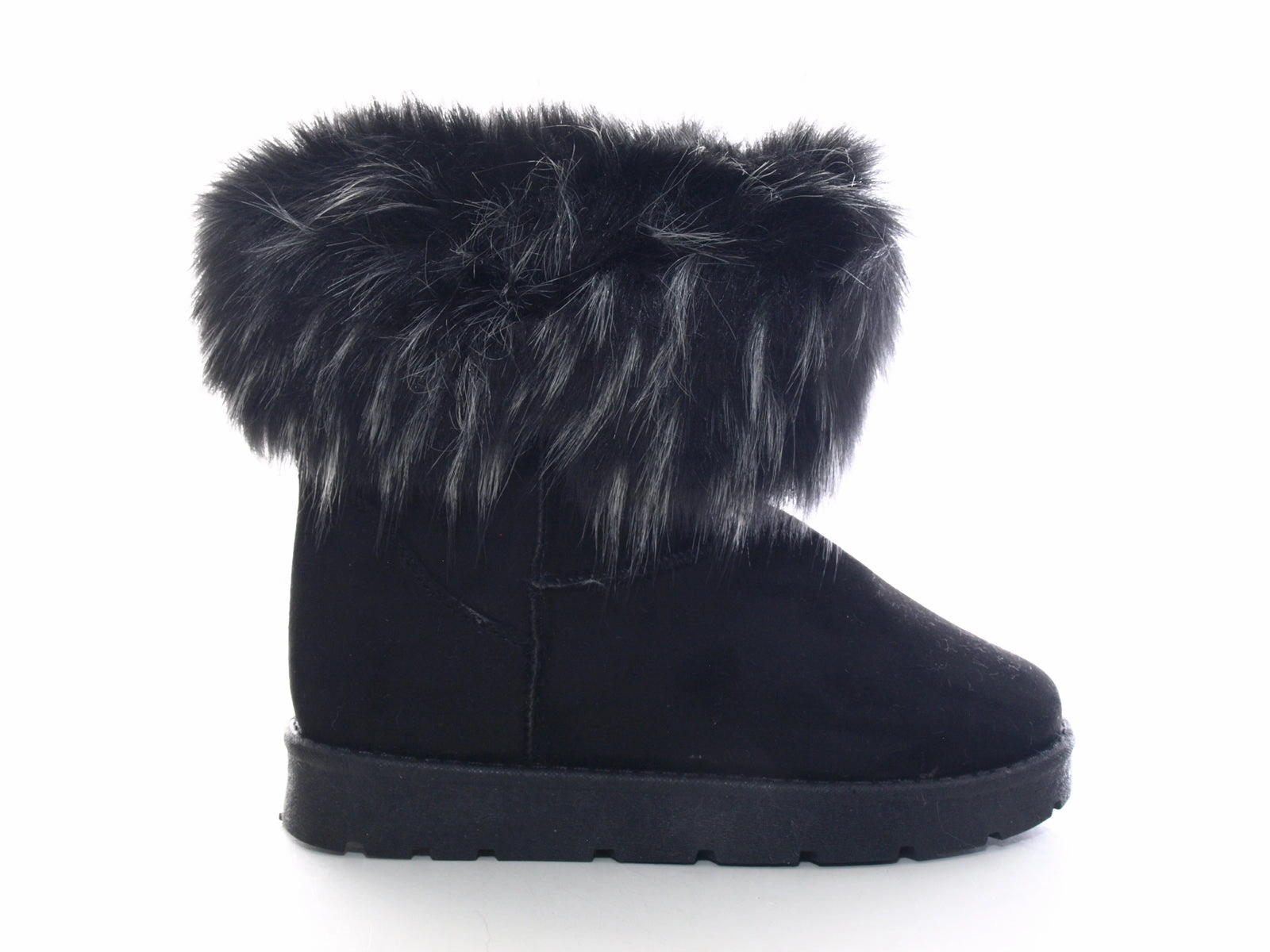 Damen Schlupf Stiefelette Boots Outdoor Winterboots warm gefttert Black # 6668 Schwedische Laufschuhe