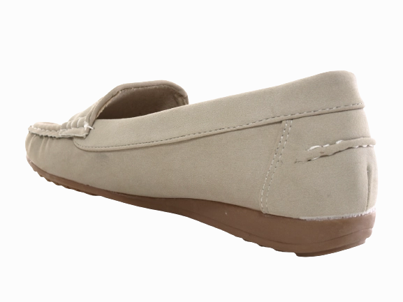 Damen Slipper Ballerina Loafer Mokassins  Slip On Flats Freizeit Apricot # 7711 Wool Loafers