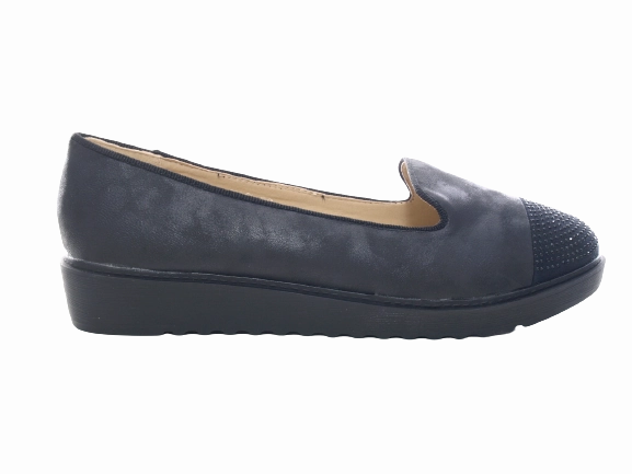 Damen Slipper Ballerina Loafer Mokassins Slip On Flats Freizeit Black #  001 Dear Frances Loafers