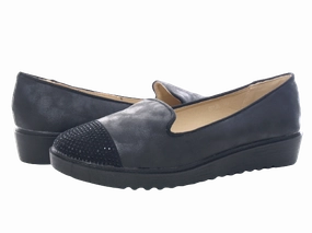 Cosmo Loafers Damen Slipper Ballerina Loafer Mokassins Slip On Flats Freizeit Black #  001