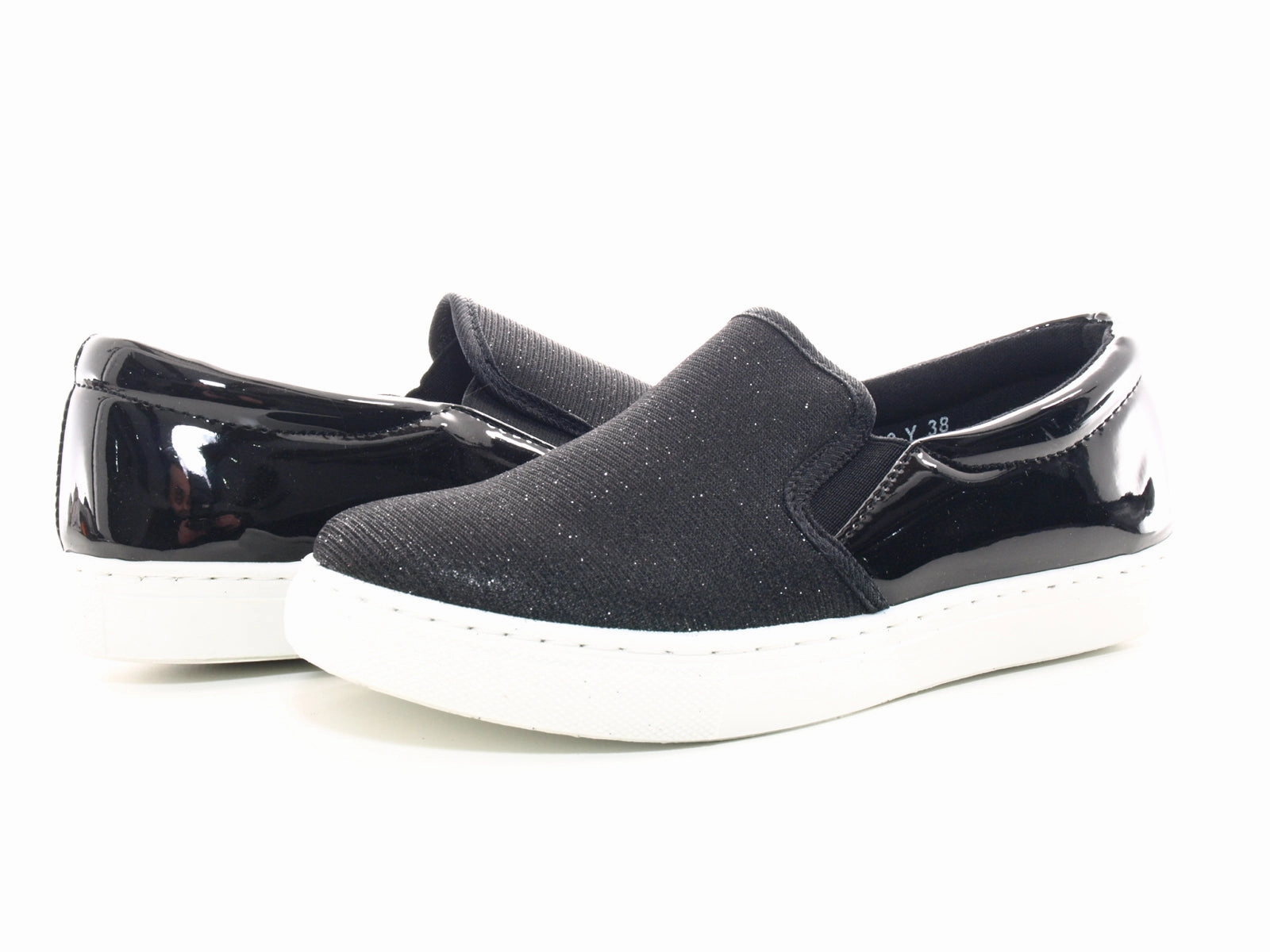 Damen Slipper Ballerina Loafer Mokassins Slip On Flats Freizeit Black # 6220 Soft Penny Loafers