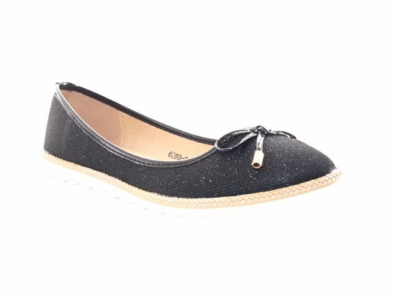 Damen Slipper Ballerina Loafer Mokassins Slip On Flats Freizeit Black # 6289 Atlanta Loafers