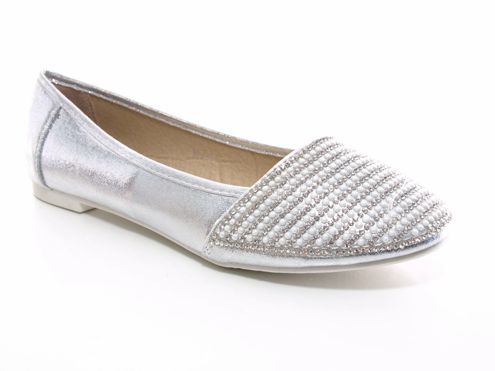 Damen Slipper Ballerina Loafer Mokassins  Slip On Flats Freizeit Silver # 1 Rubinacci Loafers