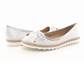 Loafers Spring Damen Slipper Ballerina Loafer Mokassins  Slip On Flats Freizeit Silver #  6289