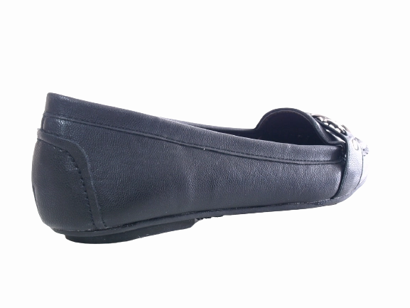 Damen Slipper Halbschuhe Ballerina Loafer Mokassins Slip On Flats Freizeit Black # 012 Loafers Shoe