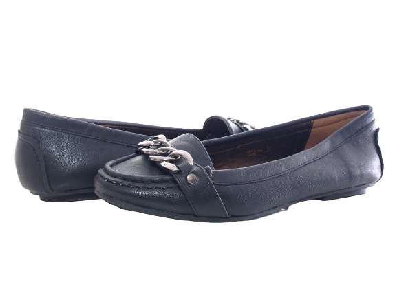 Damen Slipper Halbschuhe Ballerina Loafer Mokassins Slip On Flats Freizeit Black # 012 Cuban Loafers