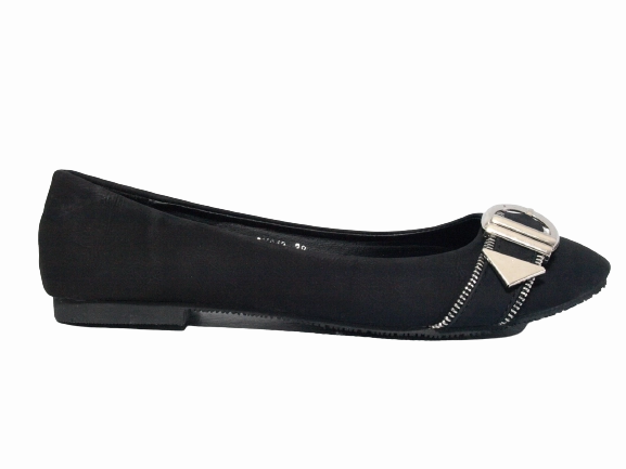Damen Slipper Halbschuhe Ballerina Loafer Mokassins Slip On Flats Freizeit Black # 013 Pointed Loafers