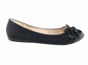 Damen Slipper Halbschuhe Ballerina Loafer Mokassins Slip On Flats Freizeit Black # 5739 Soft Loafers