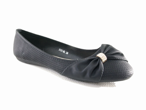 Damen Slipper Halbschuhe Ballerina Loafer Mokassins Slip On Flats Freizeit Black # 9707 French Connection Loafers