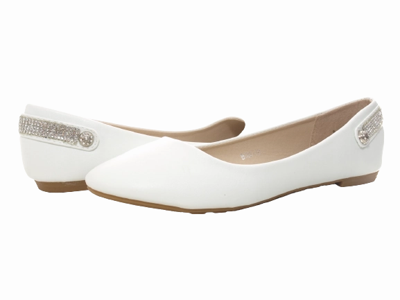 Chris Loafers Damen Slipper Halbschuhe Ballerina Loafer Mokassins Slip On Flats Freizeit White # 006-30