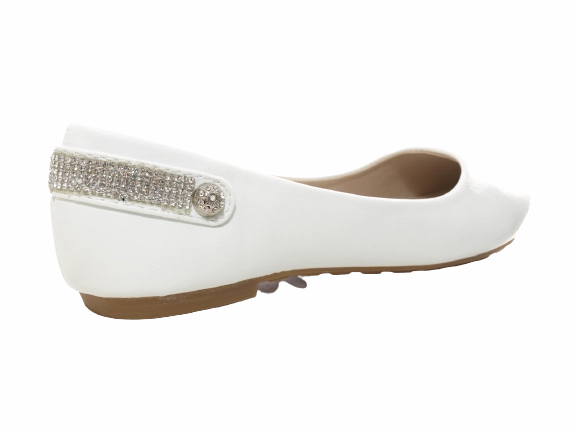 Damen Slipper Halbschuhe Ballerina Loafer Mokassins Slip On Flats Freizeit White # 006-30 Loafers Height Increase