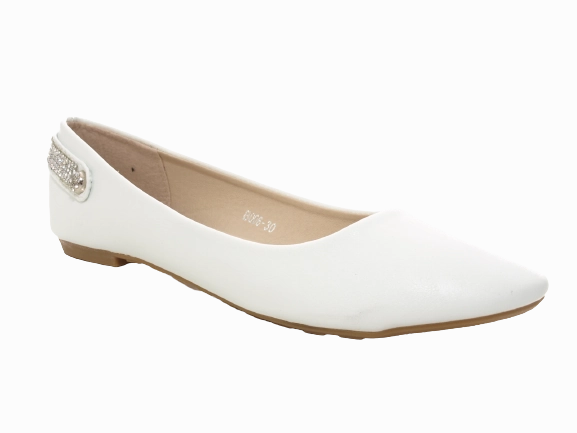 Damen Slipper Halbschuhe Ballerina Loafer Mokassins Slip On Flats Freizeit White # 006-30 Loafers Origin
