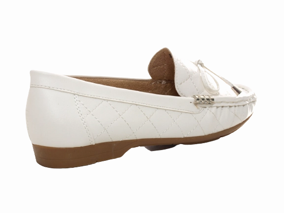 Damen Slipper Halbschuhe Ballerina Loafer Mokassins Slip On Flats Freizeit White # 480 Loafers Flats