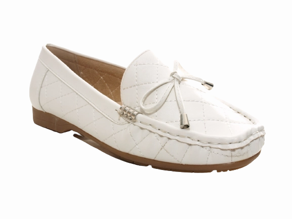 Damen Slipper Halbschuhe Ballerina Loafer Mokassins Slip On Flats Freizeit White # 480 Penny Loafers With Tuxedo