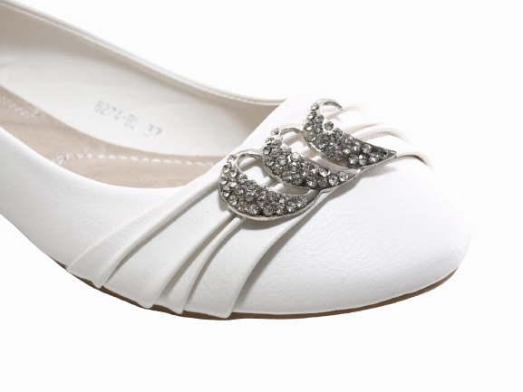 Damen Slipper Halbschuhe Ballerina Loafer Mokassins Slip On Flats Freizeit White # 8274 Loafers Without Laces