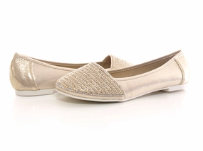 High Loafers Damen Slipper Keilabsatz Ballerina Loafer Mokassins  Slip On Flats Freizeit Gold # 1