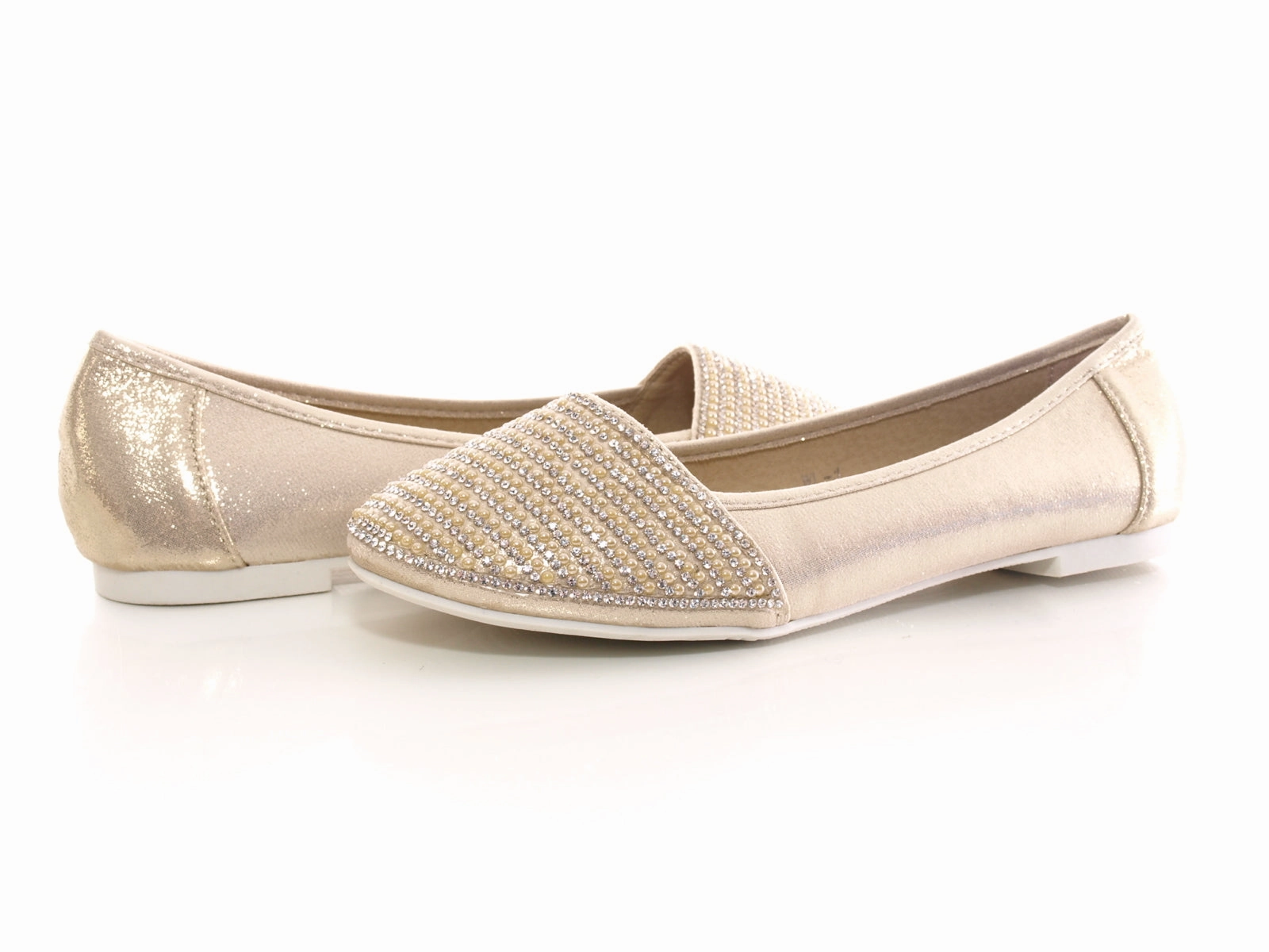 Graceland Loafers Damen Slipper Keilabsatz Ballerina Loafer Mokassins  Slip On Flats Freizeit Gold # 1